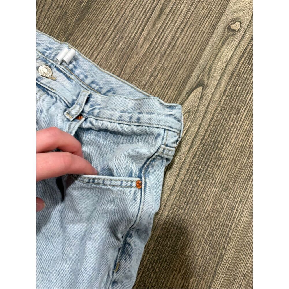 Topsop Womens Straight Jeans Mid Rise Button Fly Denim Light Wash Blue Size 30 - Picture 7 of 11